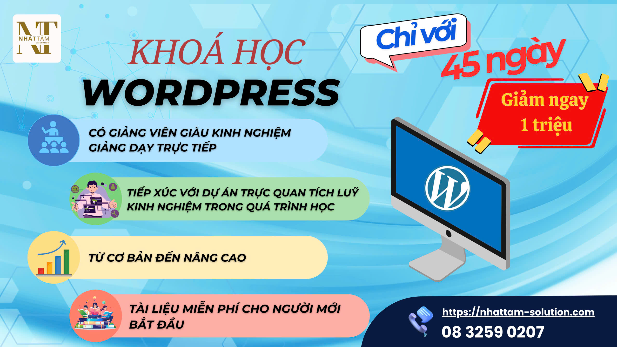 Khóa học WordPress từ
                                        cơ bản đến nâng cao